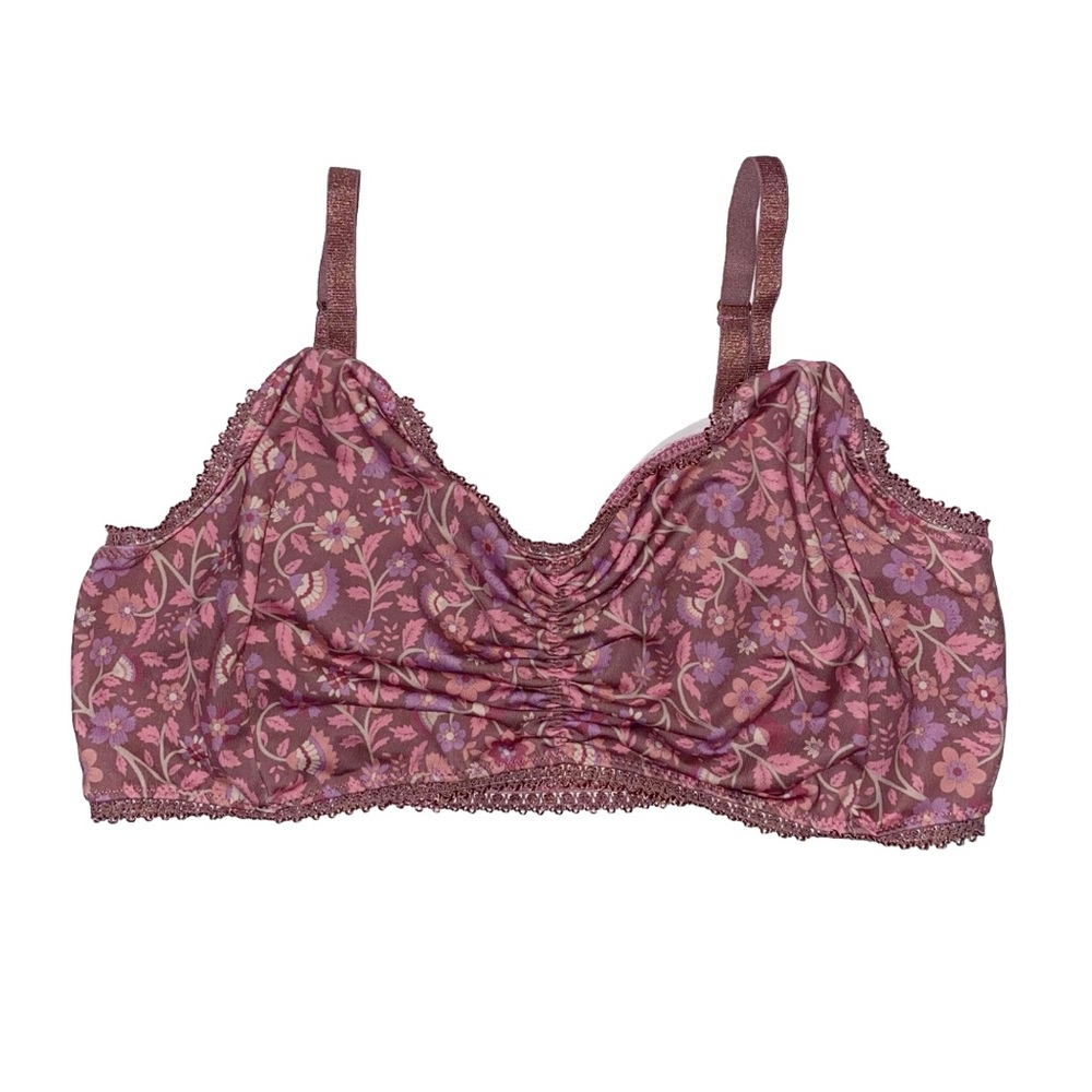 SPELL AND THE GYPSY PURPLE PINK FLORAL PRINT PULLOVER MULBERRY DAHLIA BRALETTE - Picture 1 of 7